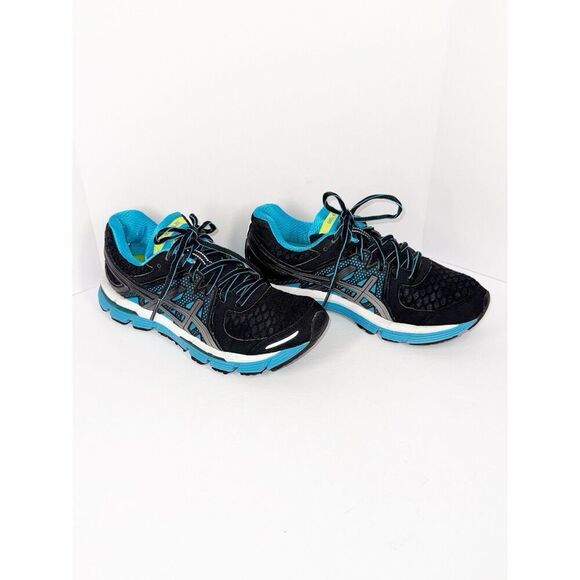 Asics Womens 6 Gel Excel 33 Running Shoes Athletic Black Blue Gym Workout Casual - Picture 2 of 14
